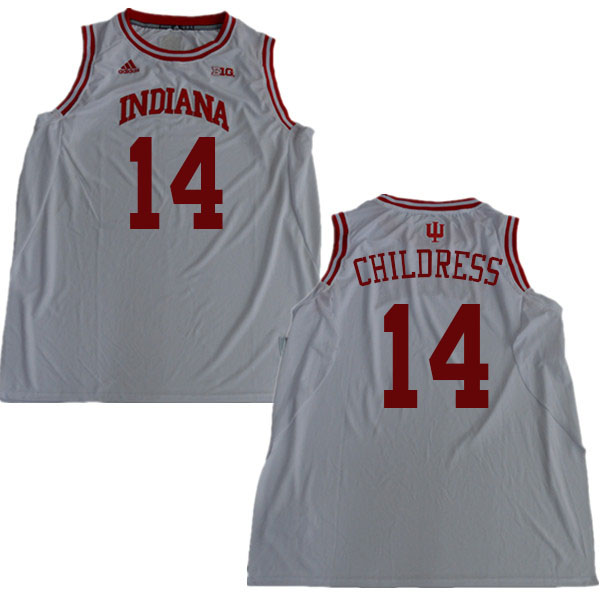 Men #14 Nathan Childress Indiana Hoosiers College Basketball Jerseys Sale-White - Click Image to Close